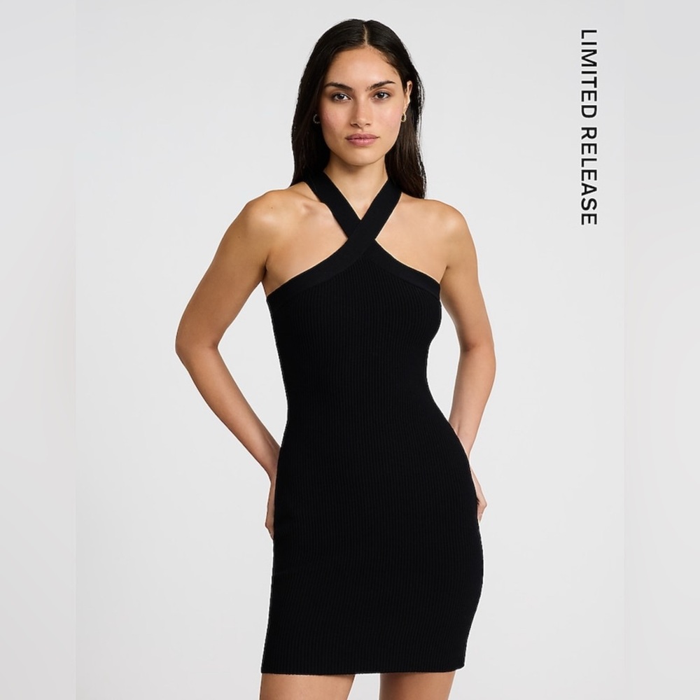 Express Ribbed Halter Sleeveless Mini Dress